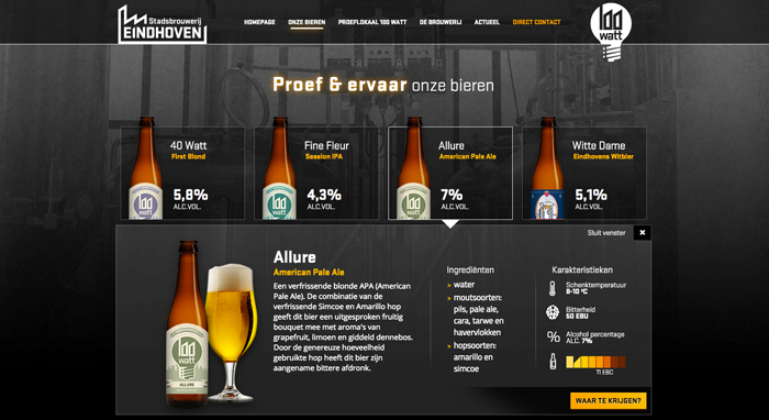 stadsbrouwerij eindhoven webdesign - Third Floor Design portfolio